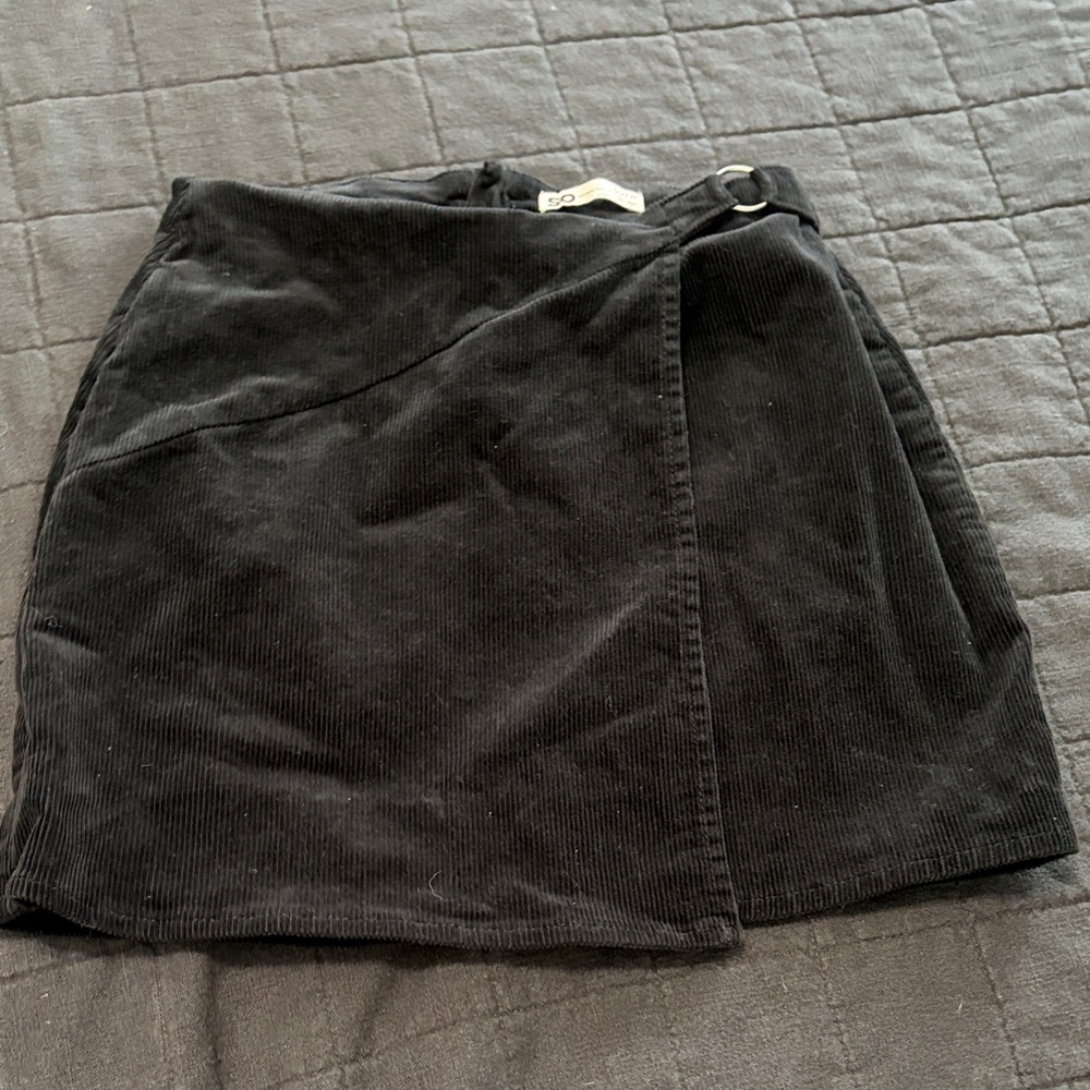 SO Black Corduroy Mini Skirt